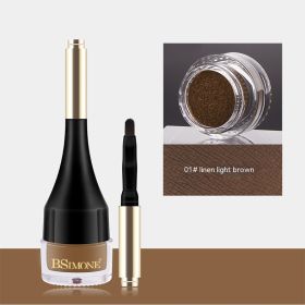Air Cushion Eyebrow Ointment Smooth Long-lasting Natural Three-dimensional Waterproof And Sweat-proof (Option: 2G-01 Linen Light Brown)